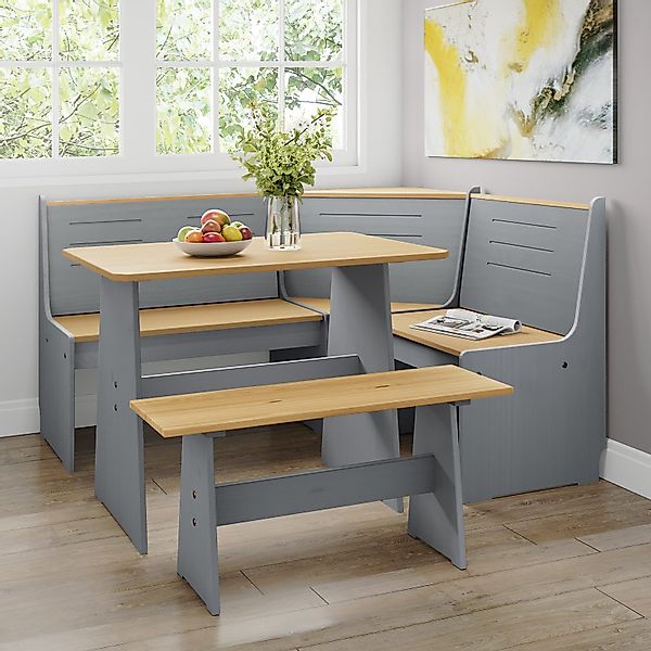 HTI-Living Eckbankgruppe Sitzgruppe 3-teilig Marija Grau, günstig online kaufen