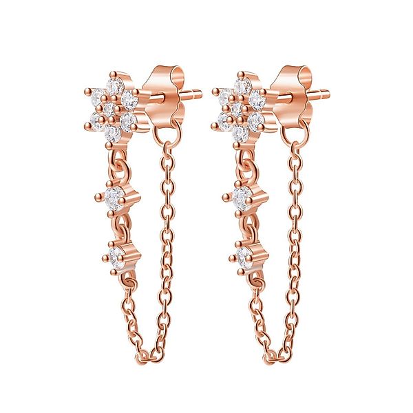 Hey Happiness Paar Ohrhänger Silber 925 Damen Zirkonia, Kette Ohrringe 18 R günstig online kaufen