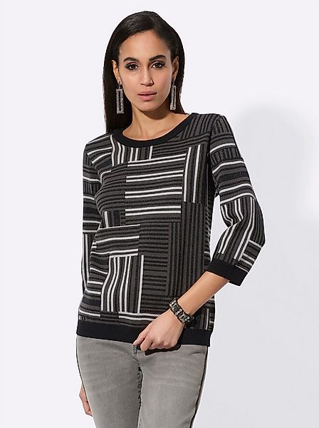 creation L Strickpullover Jacquard-Pullover 3/4-Arm Jacquard günstig online kaufen