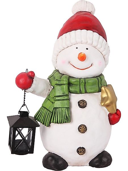 Trend Line Weihnachtsfigur Dekofigur Schneemann mit Laterne 40 x 27 cm weiß günstig online kaufen