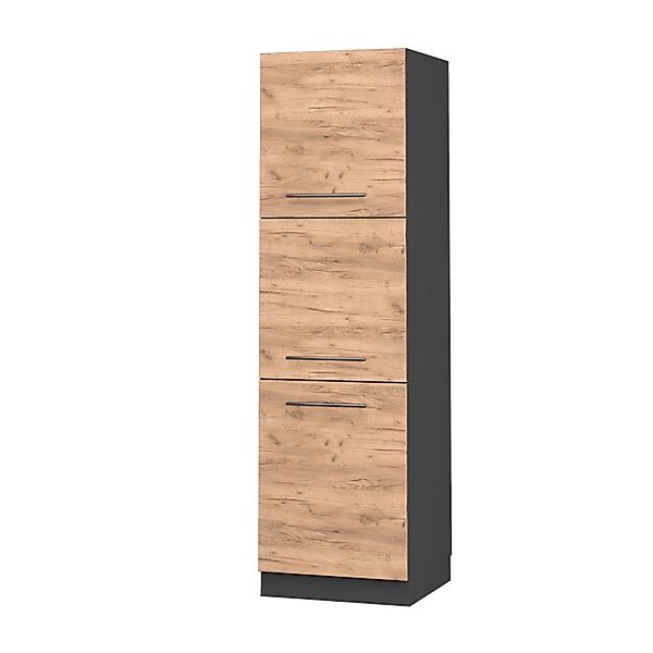 Vicco Herdumbauschrank Fame-Line Herdschrank Goldkraft Eiche/Anthrazit 60 c günstig online kaufen