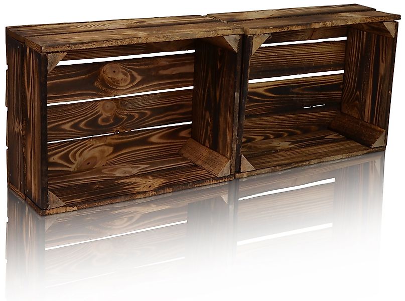 CHICCIE Holzkiste Regale Dunkel Geflammt 38x28x15cm günstig online kaufen