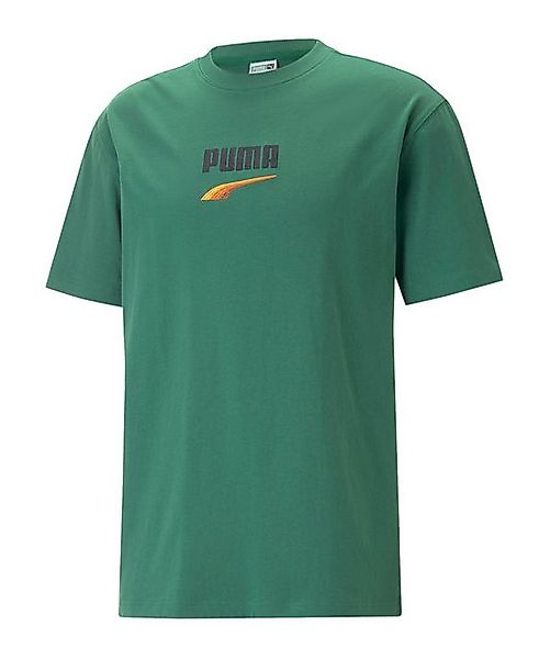 PUMA T-Shirt PUMA Downtown Logo T-Shirt Beige Kurzarm-Shirts Baumwolle günstig online kaufen