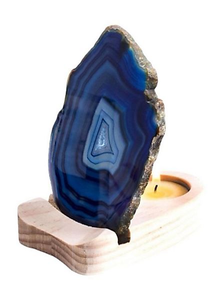 Eden Stone Edelstein Edelstein Lampe Achat Teelicht Blaue Achatscheibe Teel günstig online kaufen