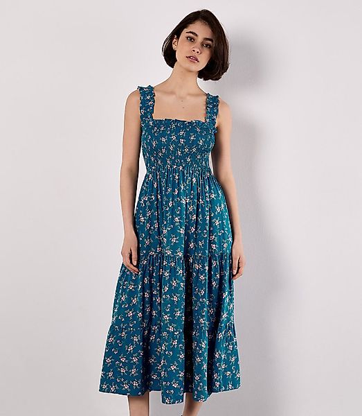 Apricot Druckkleid Kleid mit Orchideenprint, (1-tlg) günstig online kaufen