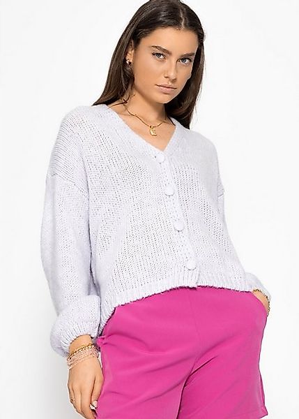 SASSYCLASSY Cardigan Oversize Strickjacke Damen in V-Ausschnitt Elegant Loc günstig online kaufen