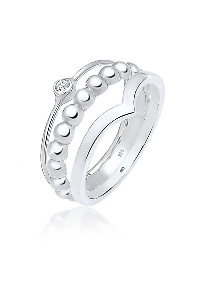 Elli Solitärring Glas Kristalle Weiß 925 günstig online kaufen