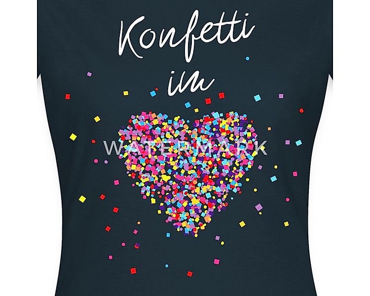 Spreadshirt T-Shirt Konfetti Im Herzen Karneval Fasching Frauen T-Shirt (1- günstig online kaufen