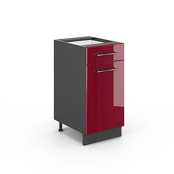 Vicco Küchenunterschrank Fame-Line Bordeaux Hochglanz/Anthrazit 40 cm AP Ei günstig online kaufen