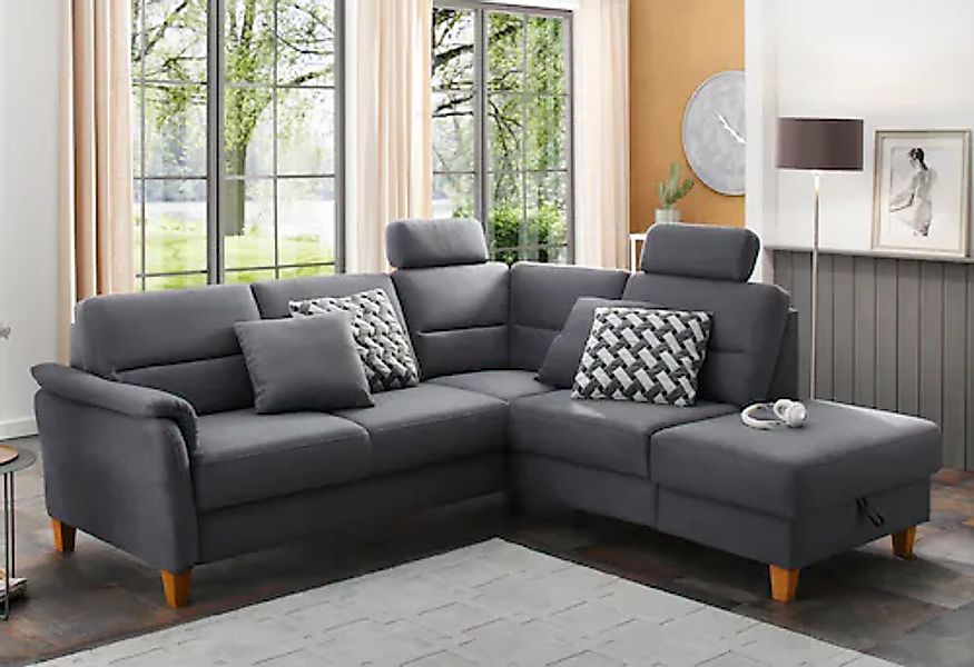 Home affaire Ecksofa »Palmera L-Form, B: 236 cm« optional Bettfunktion & Be günstig online kaufen