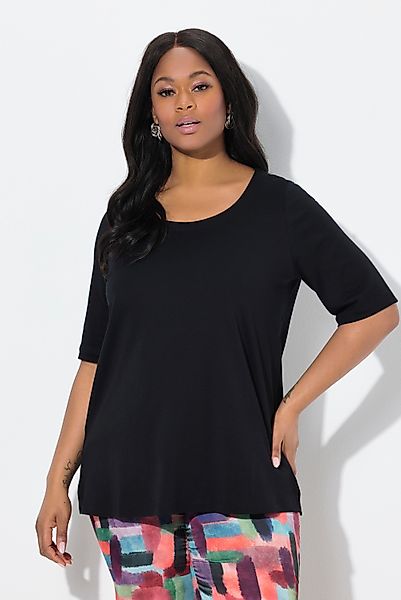 Ulla Popken T-Shirt T-Shirt A-Linie Rundhals günstig online kaufen