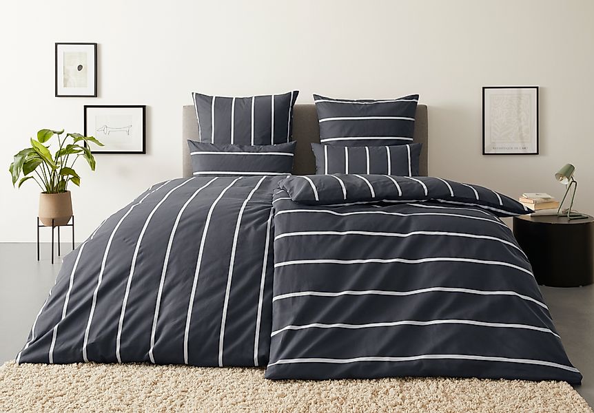OTTO home Wendebettwäsche »MIETTE« 2 Stk. tlg. mit modernen Streifen, Bettw günstig online kaufen