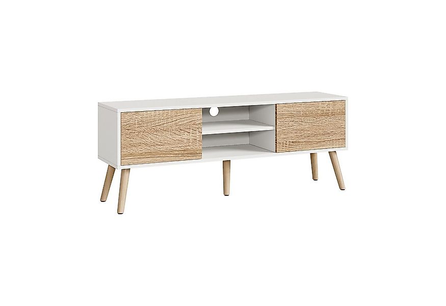 en.casa Lowboard, »Eskilstuna« Fernsehtisch 120x29,5x46,5cm Weiß / Eiche günstig online kaufen