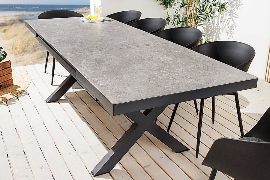 riess-ambiente Gartentisch EMPIRE 180-240cm hellgrau / anthrazit (Einzelart günstig online kaufen