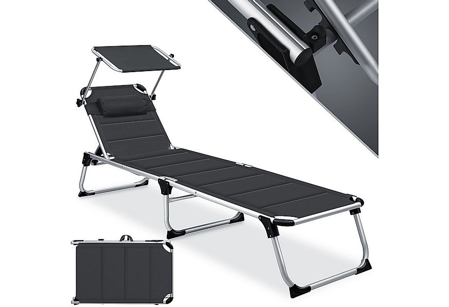 KESSER Gartenliege, Sonnenliege SUN mit Dach Gartenliege Liegestuhl klappba günstig online kaufen