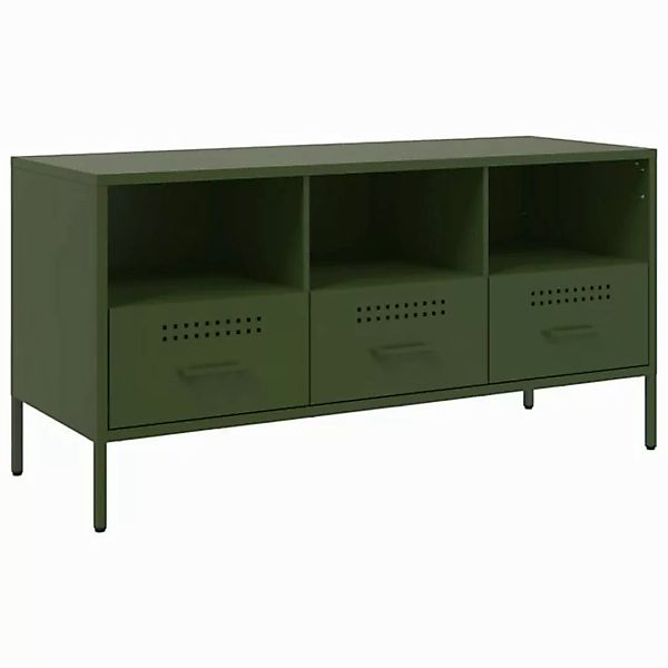 vidaXL Schrankmodule TV-Schrank Olivgrün 100,5x39x50,5 cm Stahl günstig online kaufen