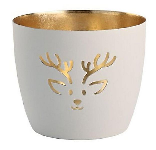 Giftcompany Windlicht Windlicht Madras Rentier Weiß Gold günstig online kaufen