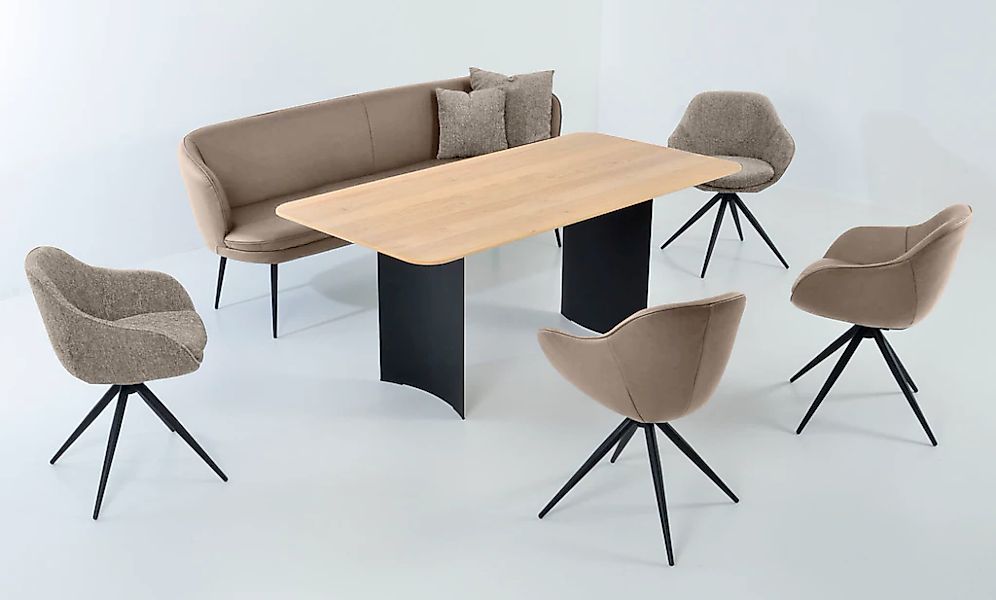 K+W Komfort & Wohnen Essgruppe "ZOOM" abgerundete Essgruppe in Materialmix, günstig online kaufen
