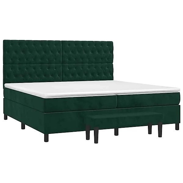 vidaXL Boxspringbett mit Matratze Dunkelgrün 200x200 cm Samt 3138046 günstig online kaufen
