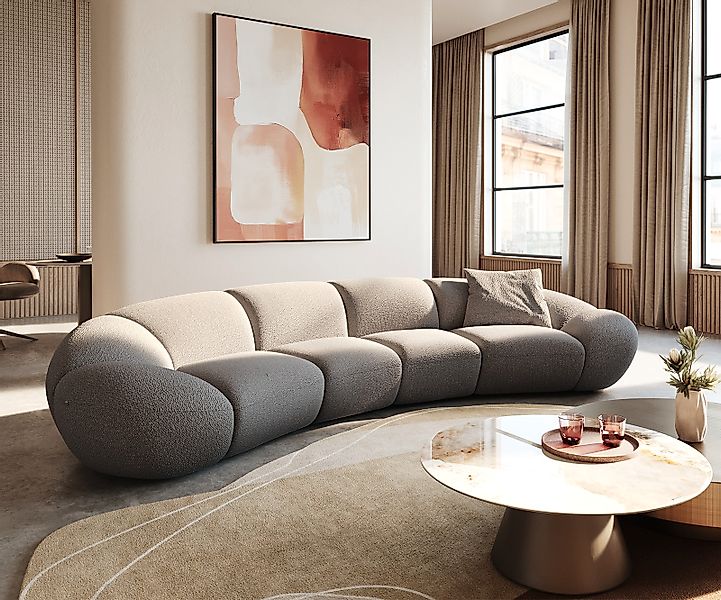 DELIFE Big-Sofa Lunna, Bouclé Silbergrau 360x175 günstig online kaufen