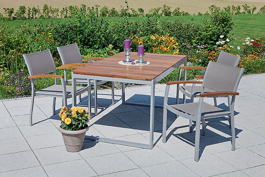 MERXX Garten-Essgruppe "Naxos", (Set, 5 tlg.), mit ausziehbaren Tisch günstig online kaufen