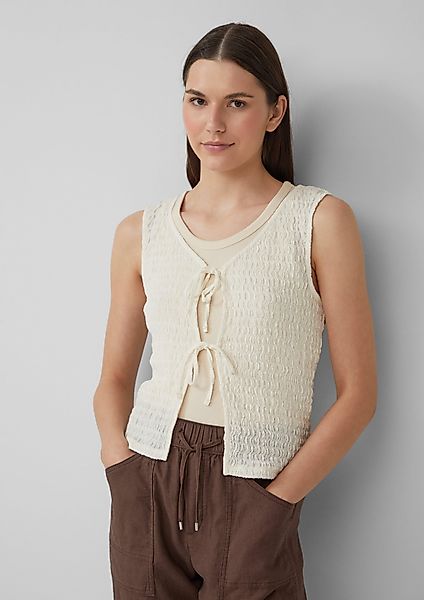 s.Oliver Strickweste Strukturierte Slim-Fit-Weste aus Baumwollmix günstig online kaufen