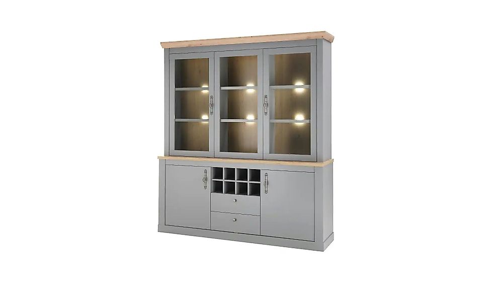 Vitrine  Claira ¦ grau ¦ Maße (cm): B: 184 H: 205 T: 44.0 Schränke > Vitrin günstig online kaufen