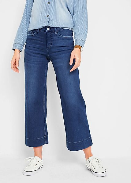 bonprix Weite Jeans 1 tlg. Loose Fit Passform, 7/8 Länge, mit Elasthan-Ante günstig online kaufen