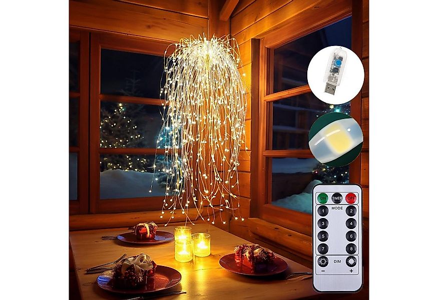 Jibenhome Dekobaum Lichtervorhang Baumvorhang 8 Modi Wasserfall-Lichterkett günstig online kaufen