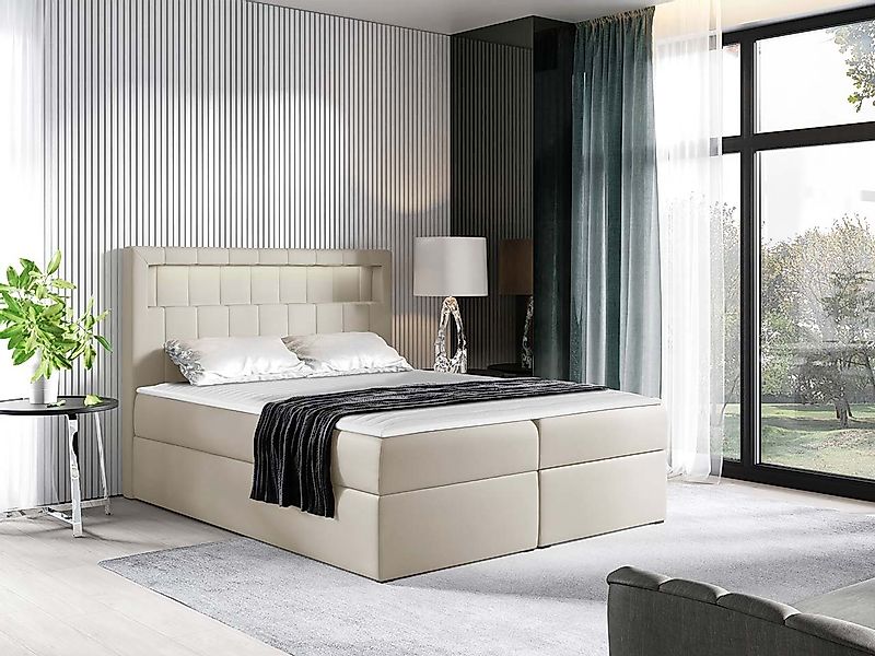 MIRJAN24 Boxspringbett Aspen (LED-Beleuchtung, Topper, Matratze, Kopfteil), günstig online kaufen