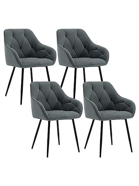 Woltu 4-Fußstuhl (Set, 4 St), Esszimmerstühle ergonomischer aus Samt günstig online kaufen