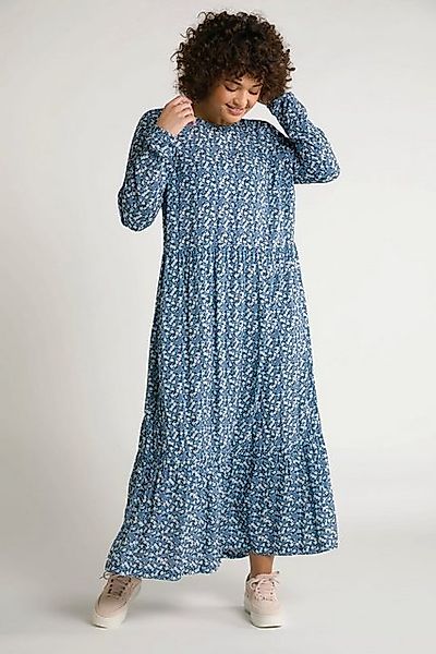 Ulla Popken Jerseykleid Bellieva-Kleid Millefleur Rundhals Langarm günstig online kaufen