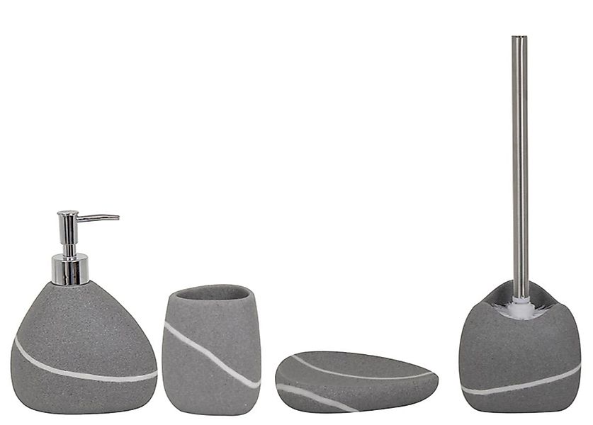 MSV Badaccessoires-Sets ZEN, Zubehör-Set aus hochwertigem Polyresin, Naturs günstig online kaufen