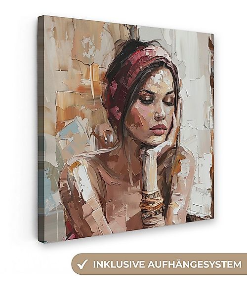 OneMillionCanvasses® Leinwandbild Frau - Lackierung - Porträt - Modern, Fot günstig online kaufen