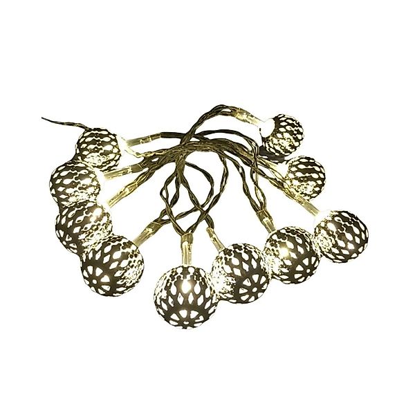Lex 10er LED Kugel Lichterkette Batteriekette Weihnachten Beleuchtung Deko günstig online kaufen