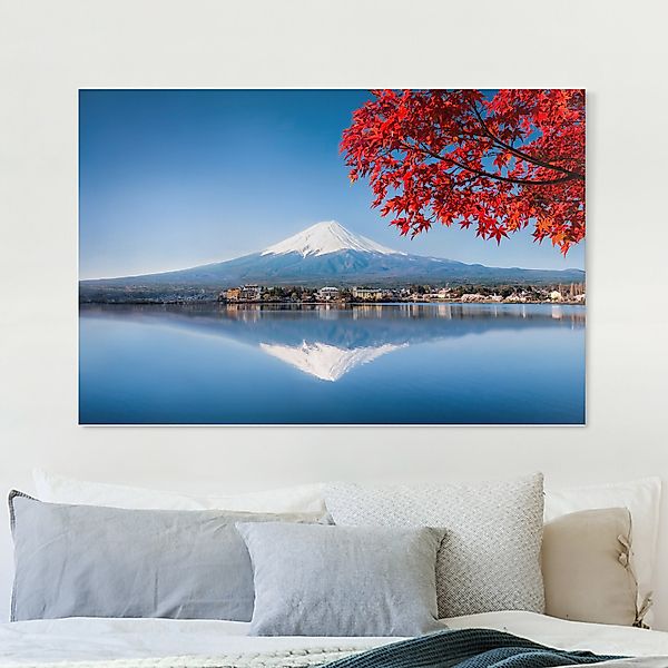 Leinwandbild Berg Fuji im Herbst günstig online kaufen