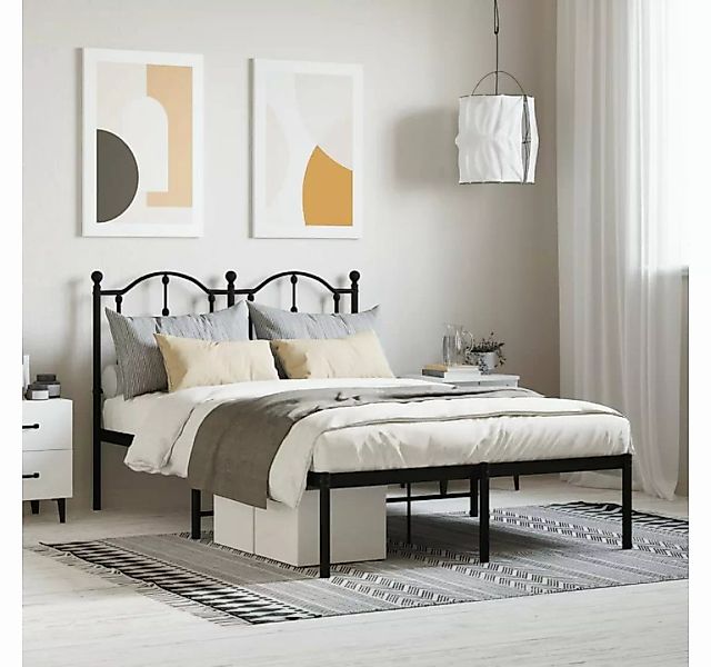 furnicato Bett Bettgestell mit Kopfteil Metall Schwarz 120x190 cm günstig online kaufen