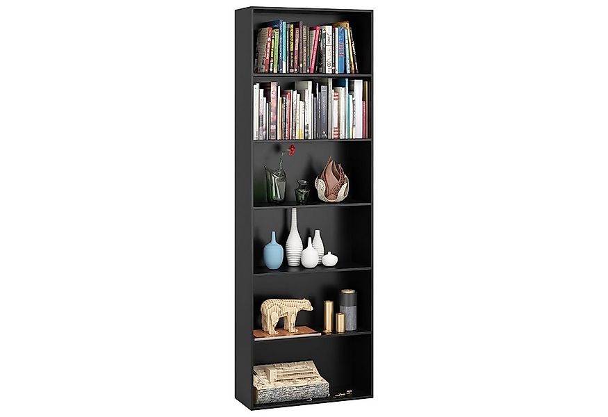 Homfa Bücherregal, 180cm Standregal Büroregal Raumteiler mit 6 Fächern Schw günstig online kaufen