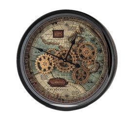 formano Wanduhr XXL Weltkarte 58cm Metall günstig online kaufen