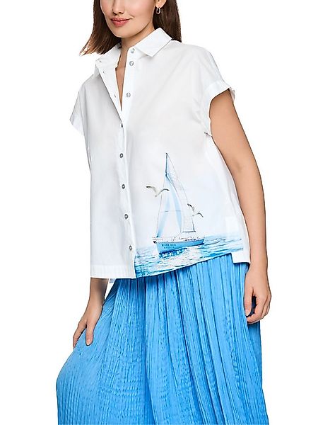 Marc Cain Kurzarmbluse Salty Breeze Premium Damenmode mit maritimem Print günstig online kaufen