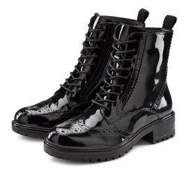 LASCANA Schnürboots Schnürstiefelette, Ankle Boots, Leder, günstig online kaufen