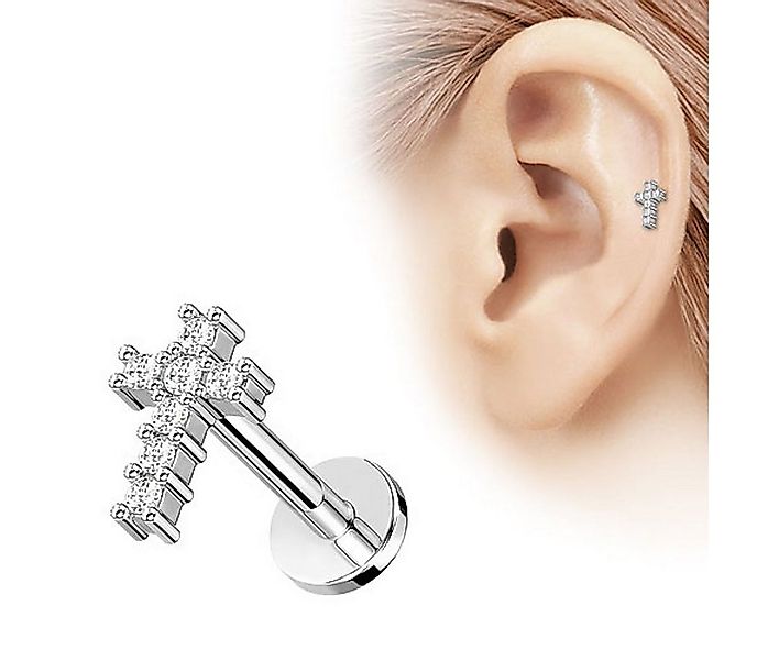 Taffstyle Piercing-Set Tragus Ohr Knorpel Helix Piercing Kristall Kreuz, St günstig online kaufen