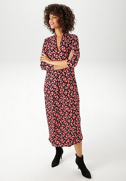 Aniston CASUAL Midikleid mit grafischem Retro-Muster - jedes Teil ein Unika günstig online kaufen