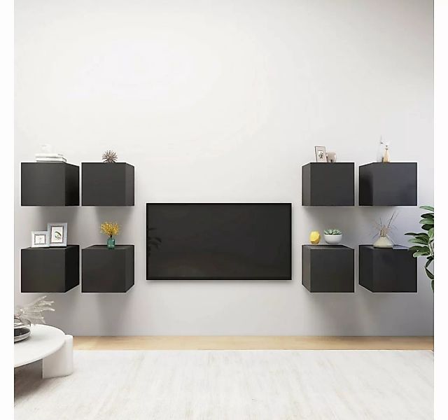 furnicato TV-Schrank TV-Wandschränke 8 Stk. Grau 30,5x30x30 cm günstig online kaufen