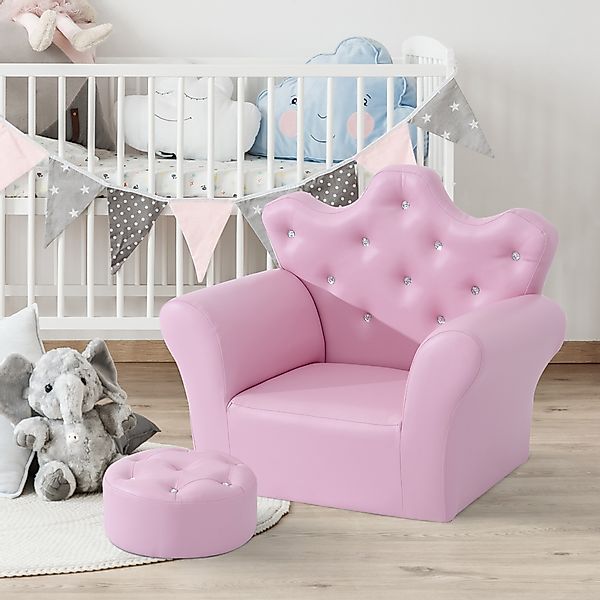 HOMCOM Sessel Kindersofa mit Ottomane Prinzessinnen (Prinzessinnen Sofa, 1- günstig online kaufen
