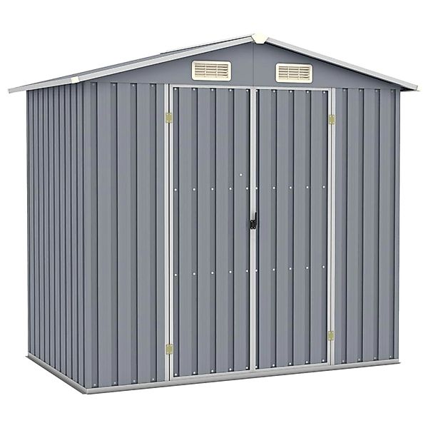 Gerätehaus Grau 205x129x183 Cm Verzinkter Stahl günstig online kaufen