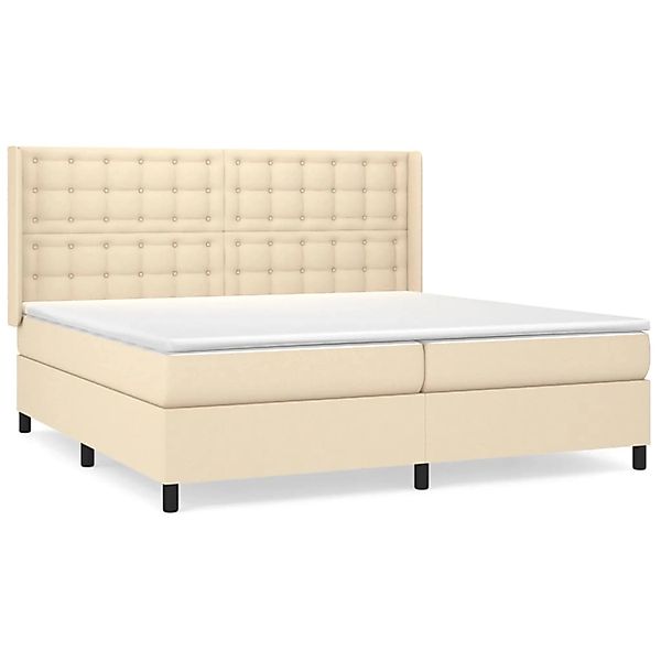 vidaXL Boxspringbett mit Matratze Creme 200x200 cm Stoff1397003 günstig online kaufen