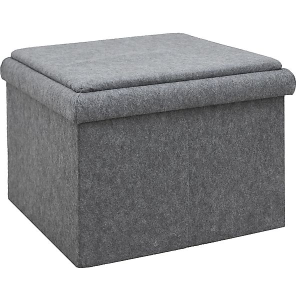 DuneDesign Couchtisch 3-in-1 Sofa Hocker mit Stauraum 56x56x40 Filz, Beiste günstig online kaufen