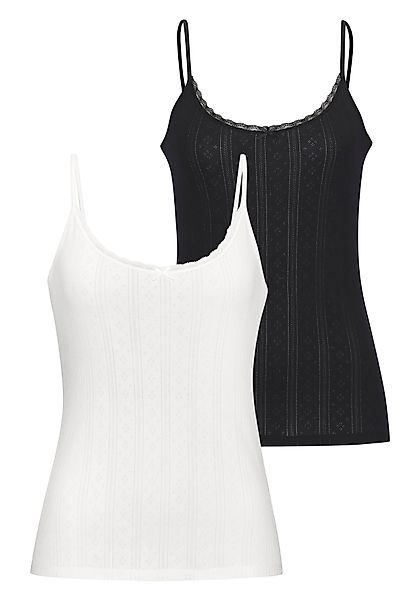 Vivance Spaghettitop (2er-Pack) aus weichem Pointelle-Strick günstig online kaufen