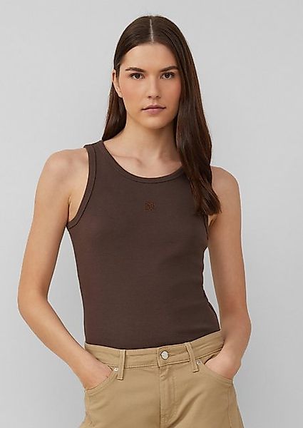 s.Oliver Shirttop Ripp-Top im Slim Fit mit Stickerei Logo günstig online kaufen